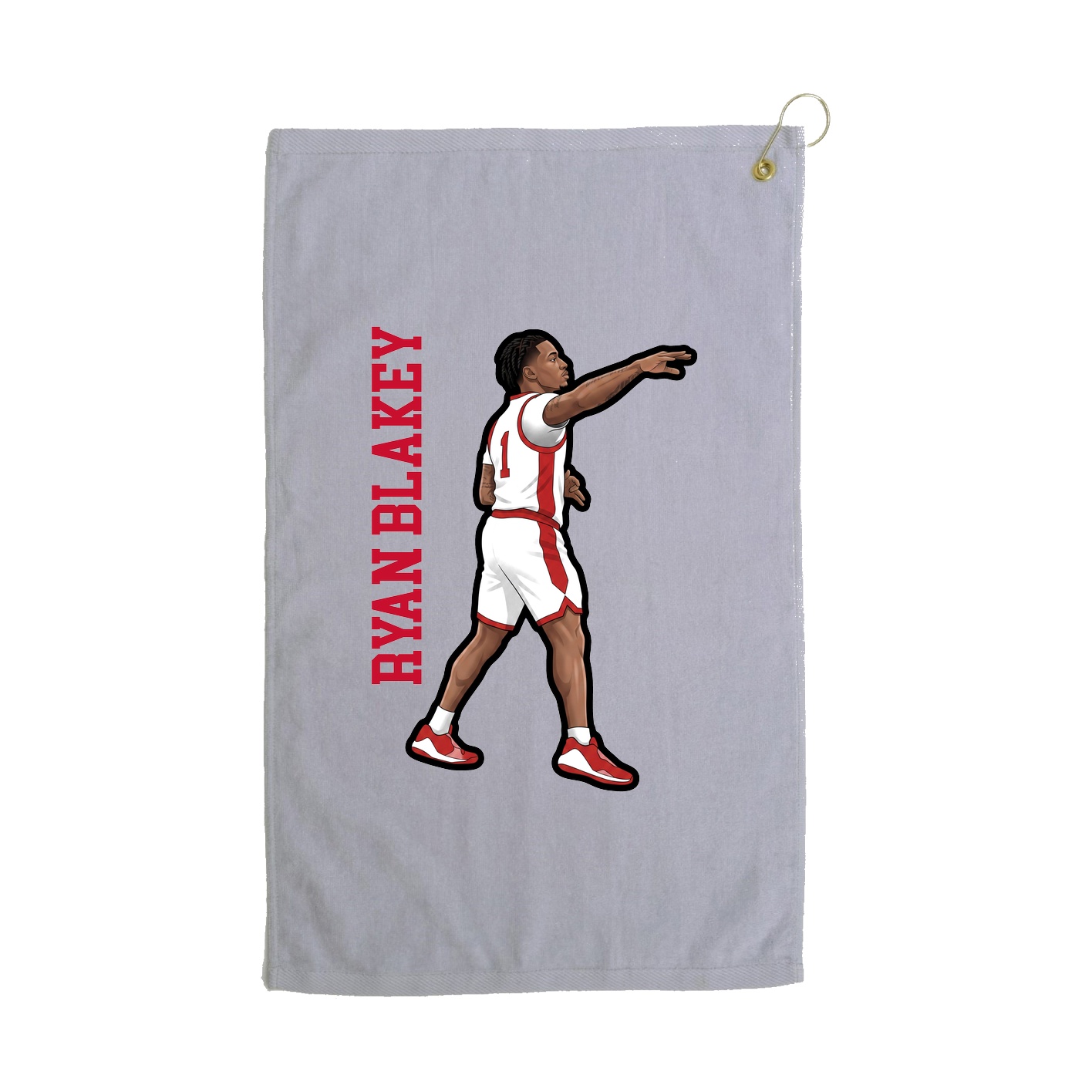 Golf Towel — Name Vertical in Grey