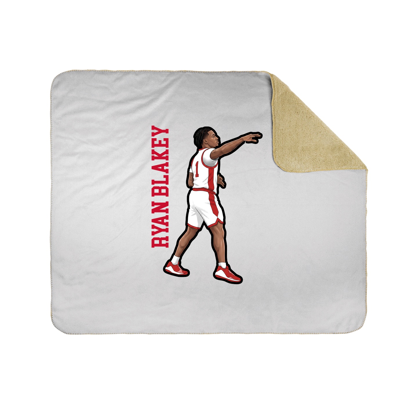Throw Blanket — Name Vertical in White