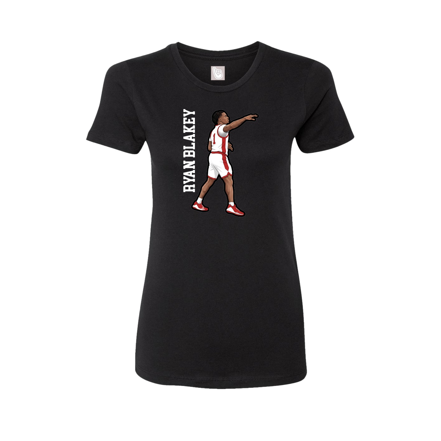Fitted Women's Tee — Name Vertical in Black