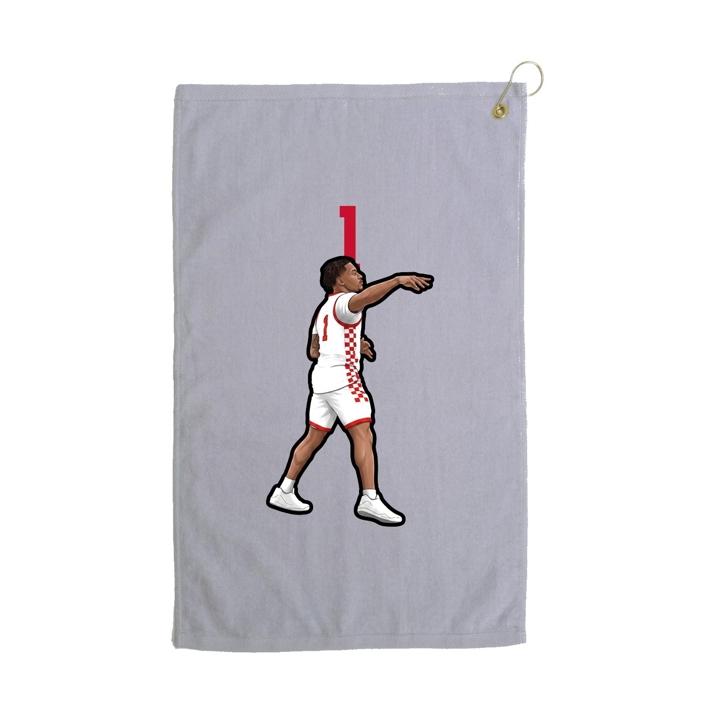 Golf Towel — Number Top in Grey
