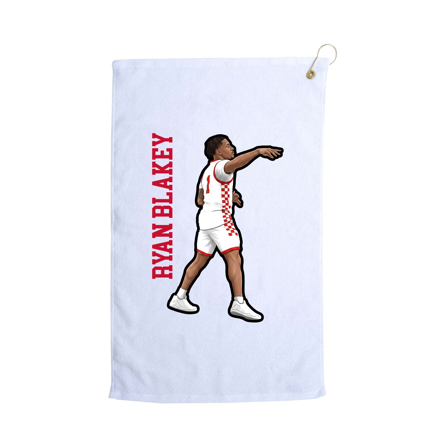 Golf Towel — Name Vertical in White