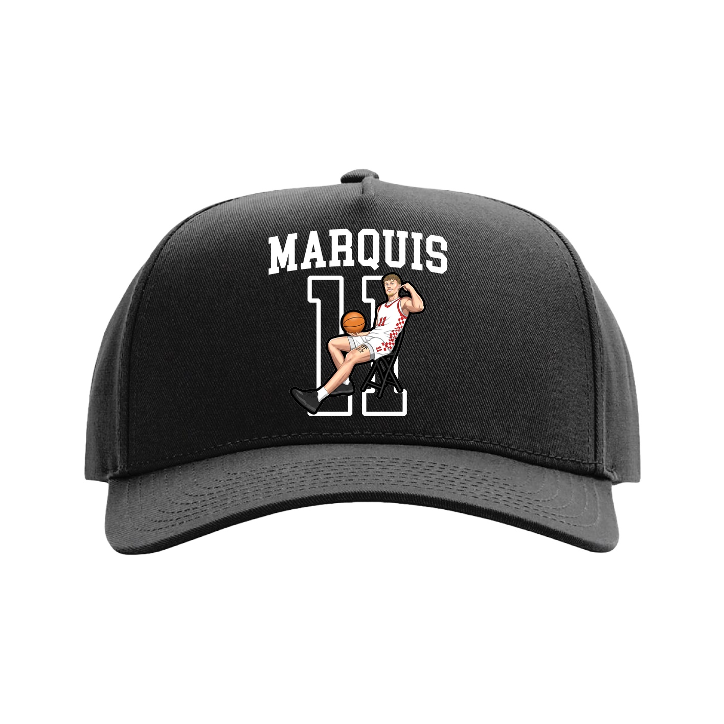 Full Fabric Five-Panel Champ Cap — Shirsey in Black
