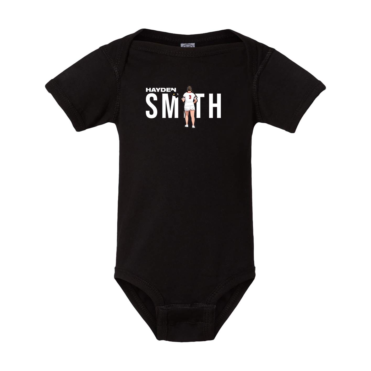 Baby Onesie — Player Name in Black