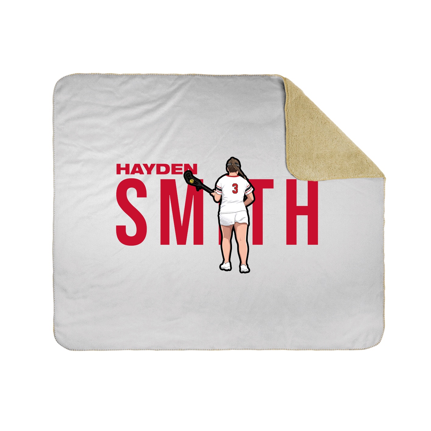 Throw Blanket — Player Name in White