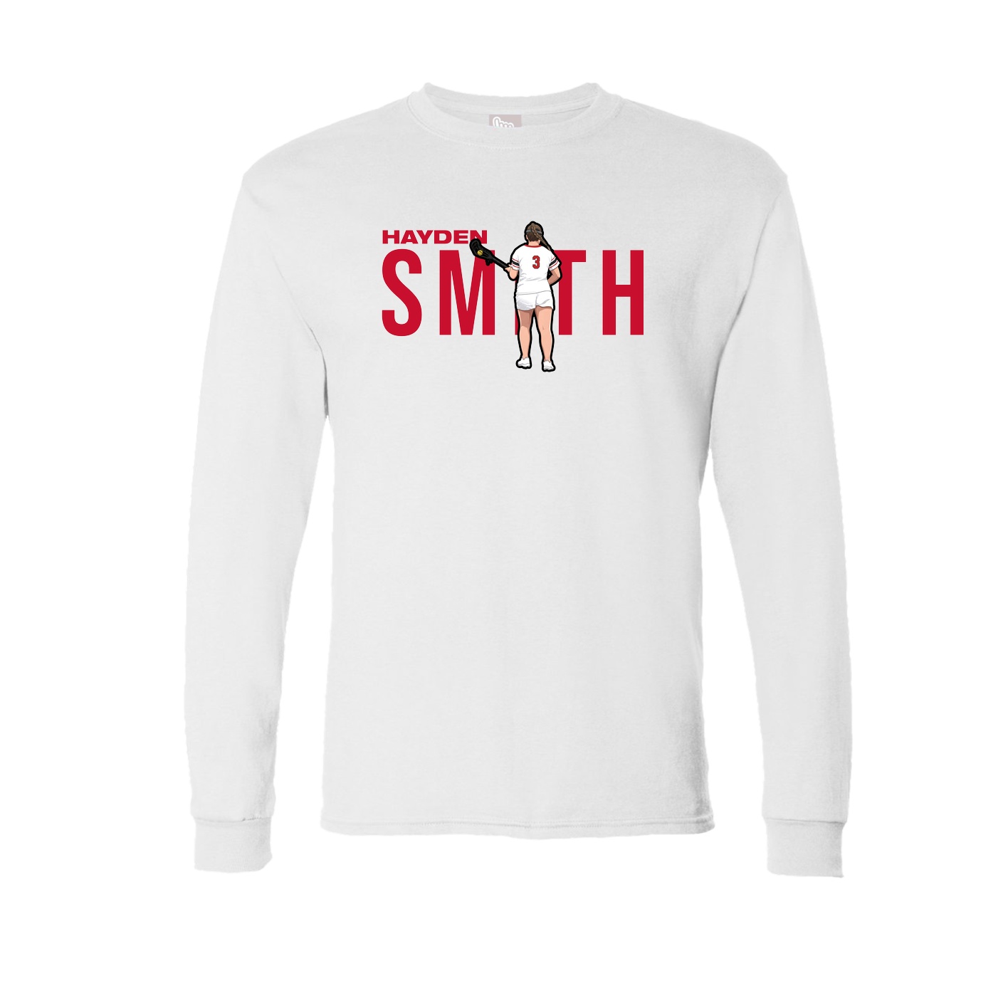 Long Sleeve Tee — Player Name in White