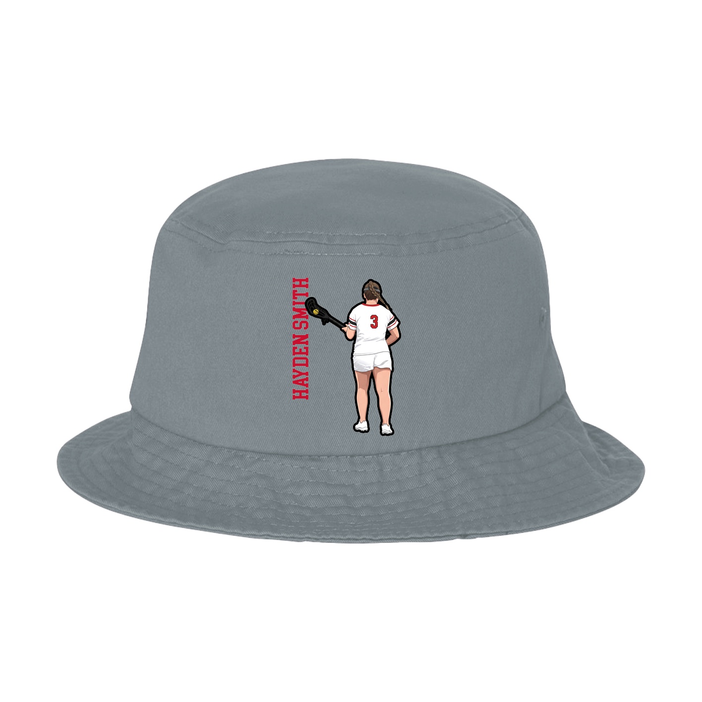 Bucket Cap — Name Vertical in Grey