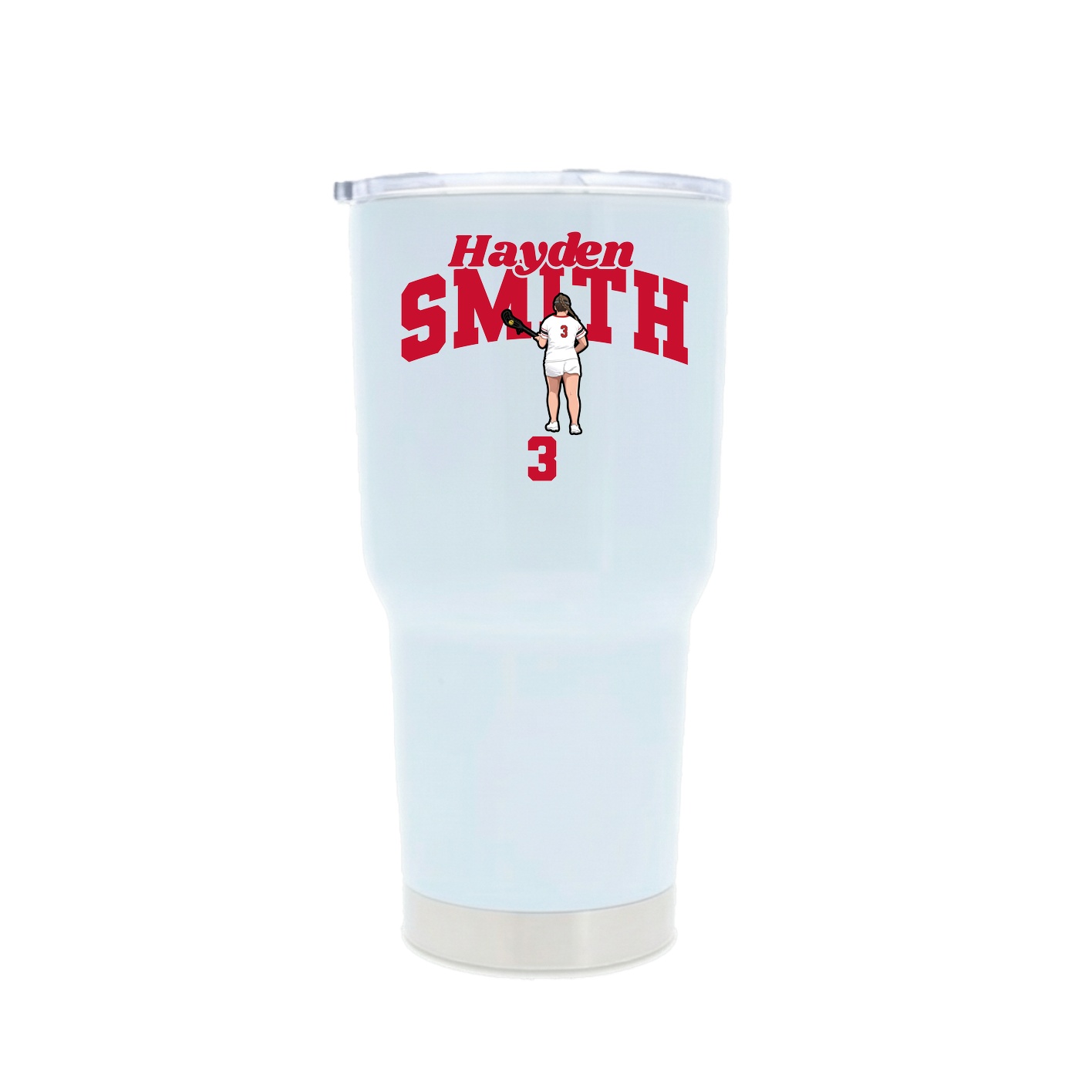 30oz Stainless Steel Tumbler — Signature Arch in White