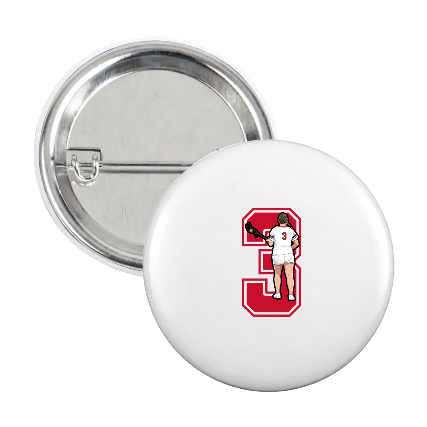 Game Day Button — Number in White