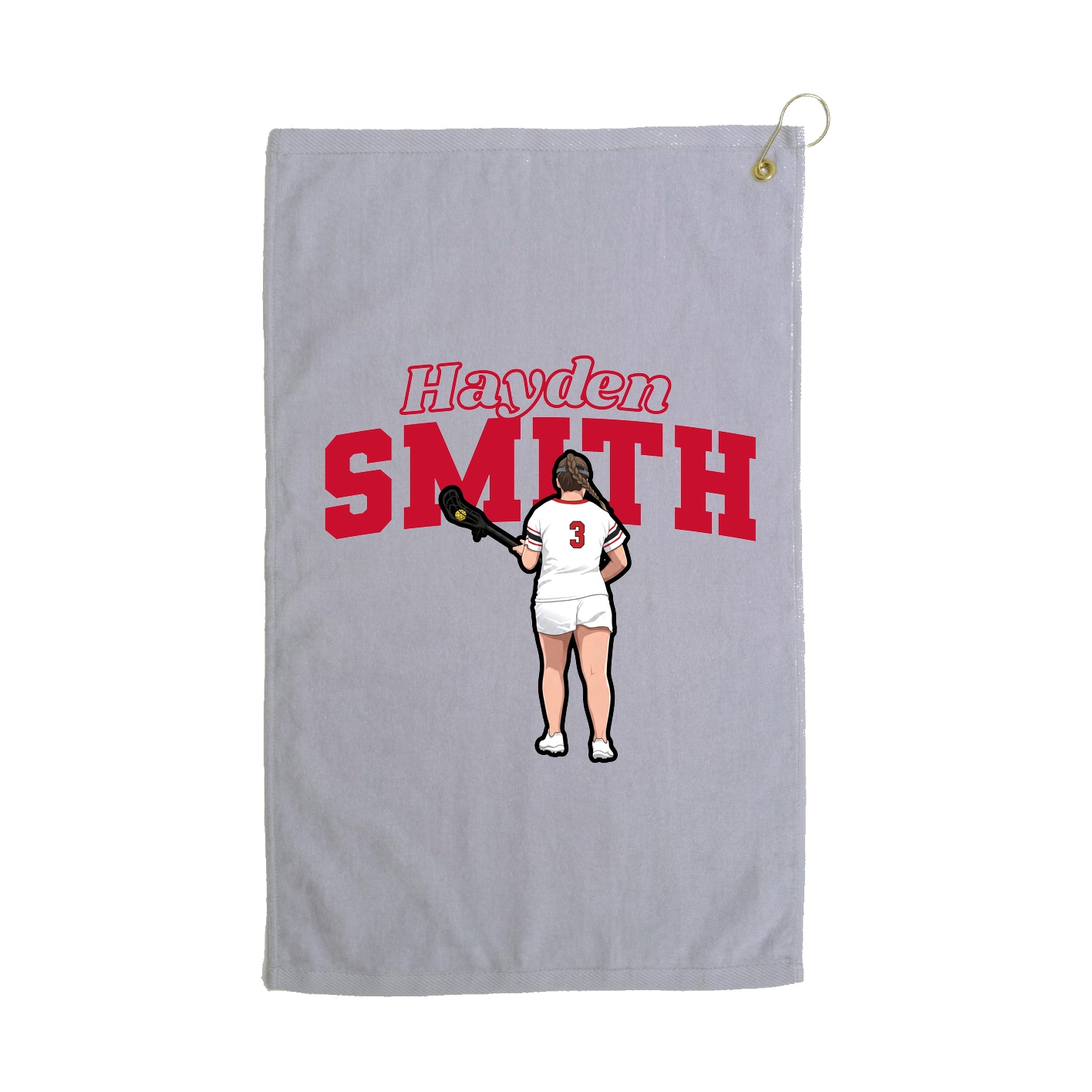 Golf Towel — Name Arch in Grey