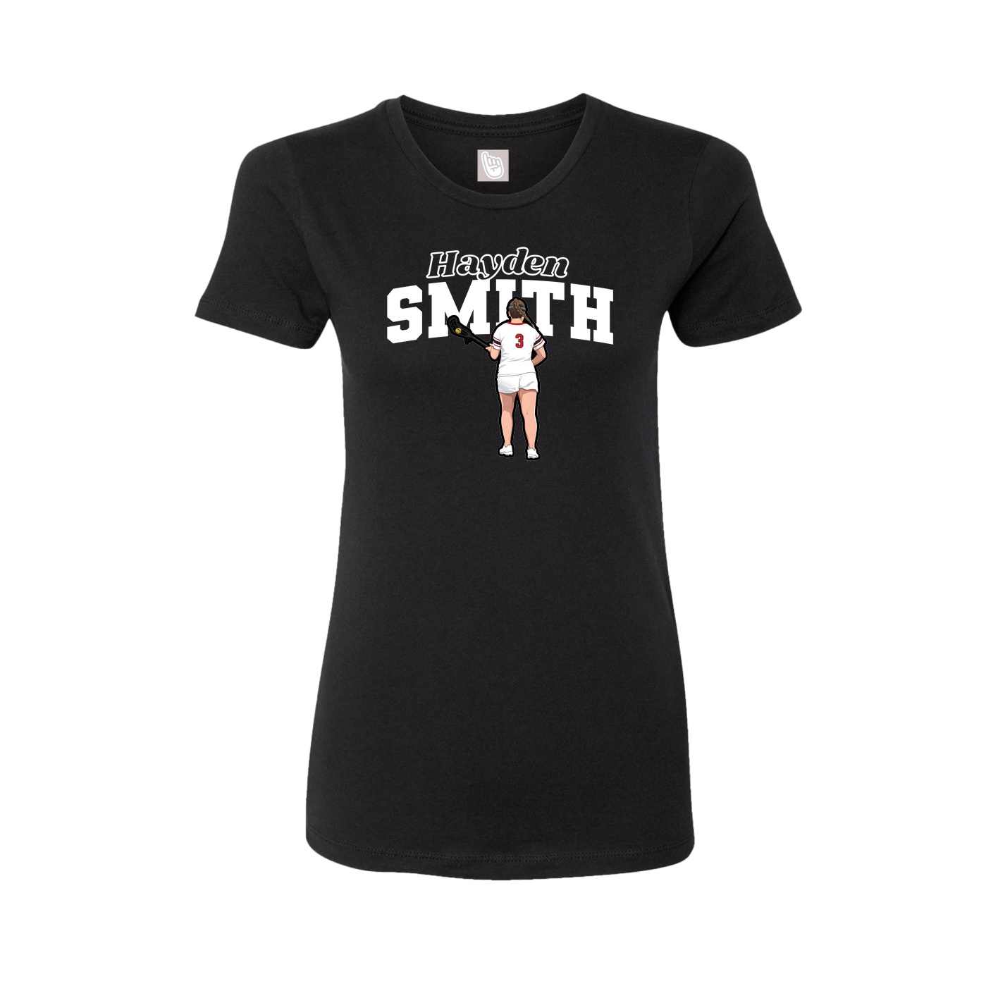 Fitted Women's Tee — Name Arch in Black