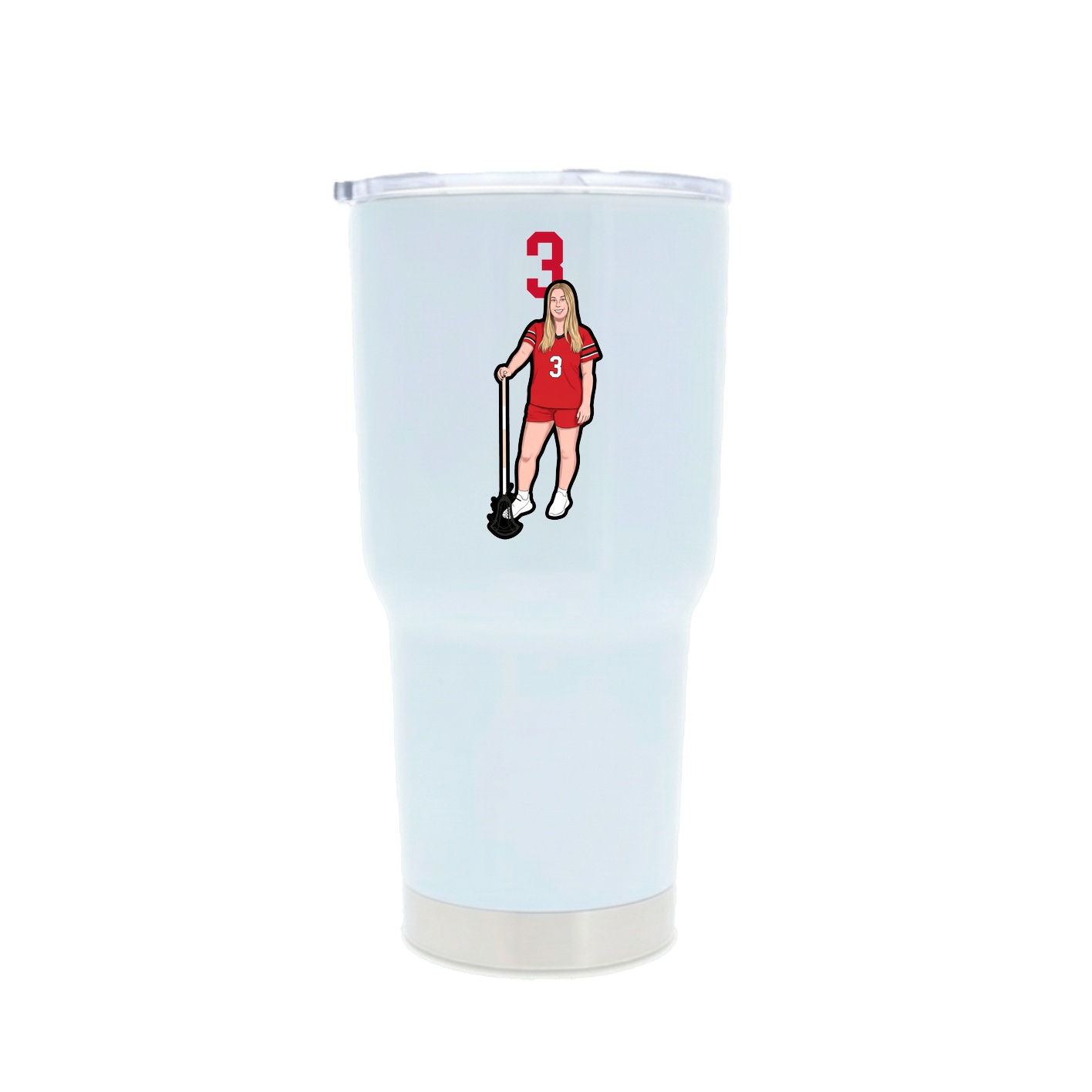 30oz Stainless Steel Tumbler — Number Top in White