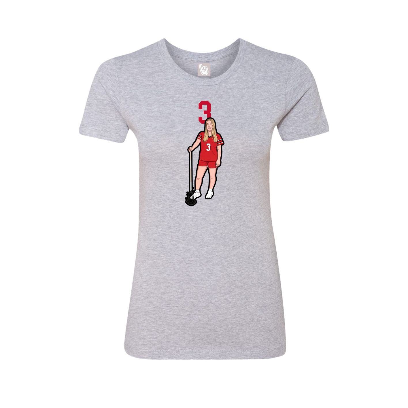 Womens Tee — Number Top in Grey