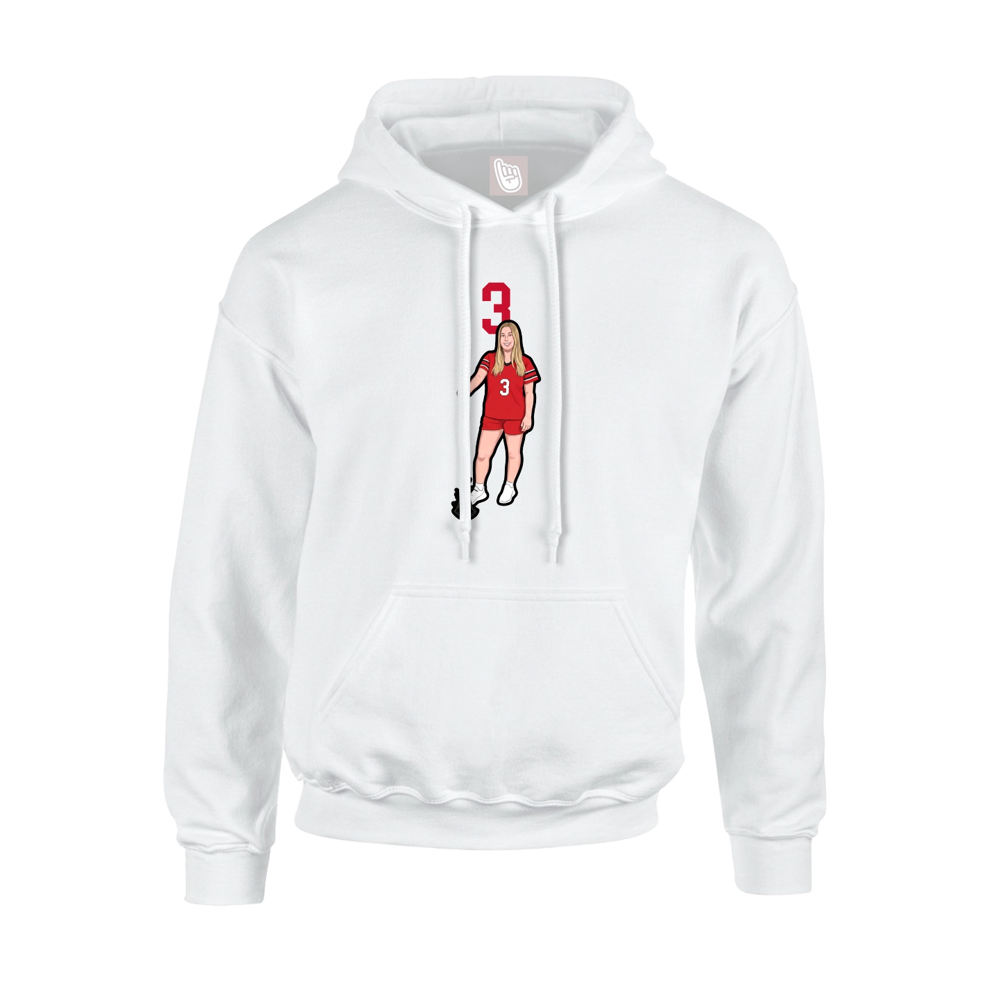 Hoodie — Number Top in White