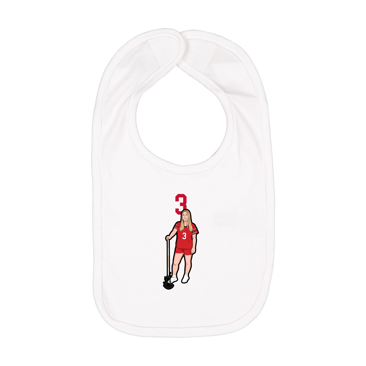 Infant Bib — Number Top in White
