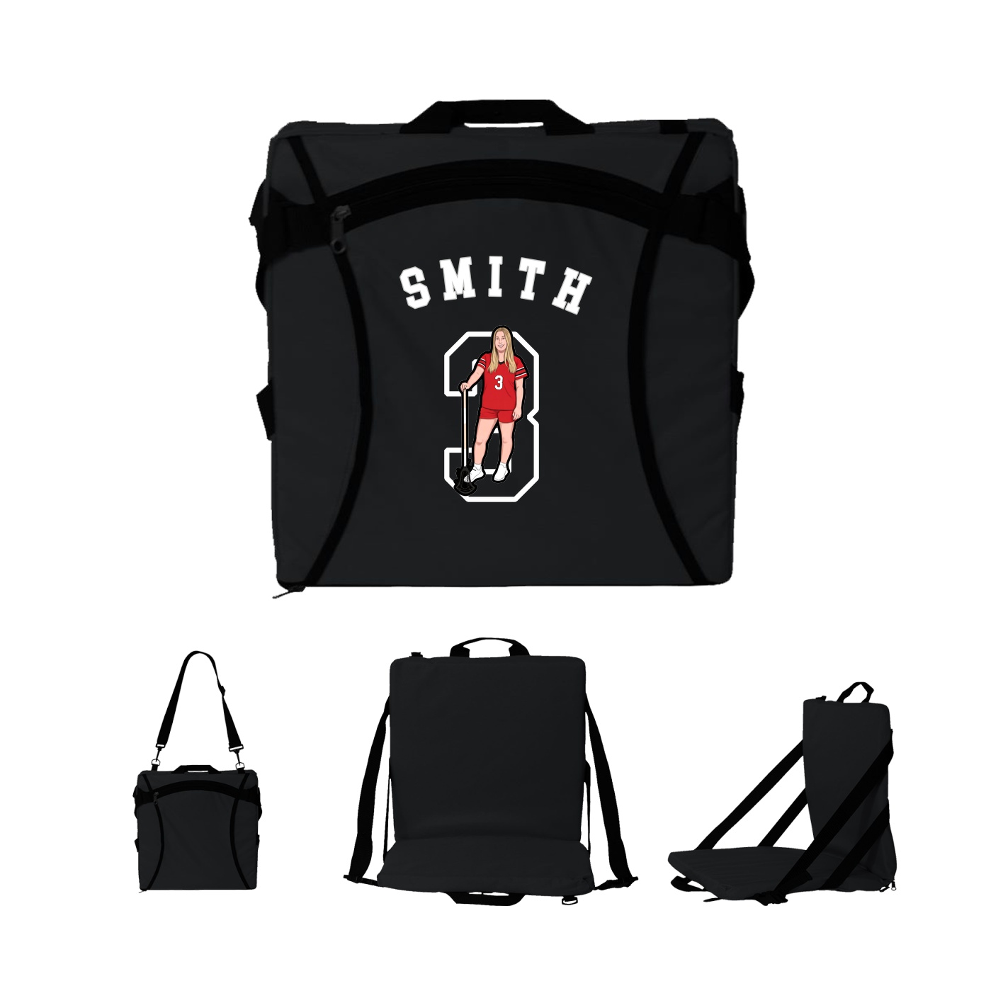 Folding Stadium Seat — Shirsey Arch in Black
