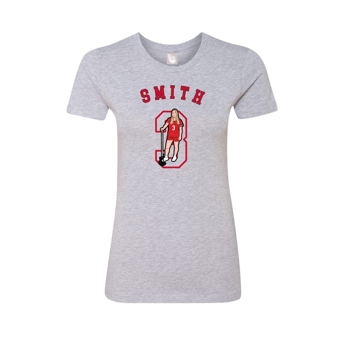 Fitted Women's Tee — Shirsey Arch in Grey
