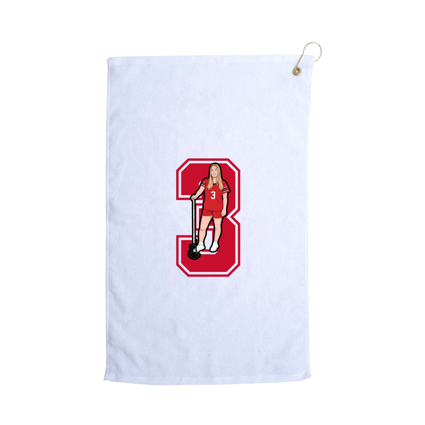 Golf Towel — Number in White