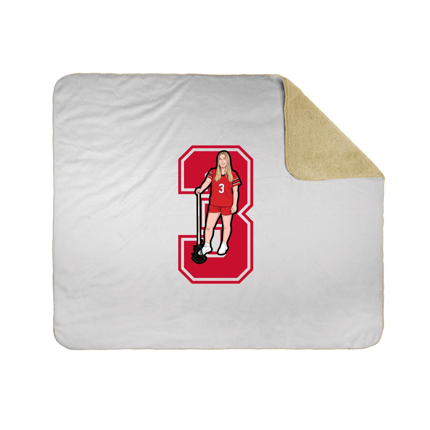Throw Blanket — Number in White