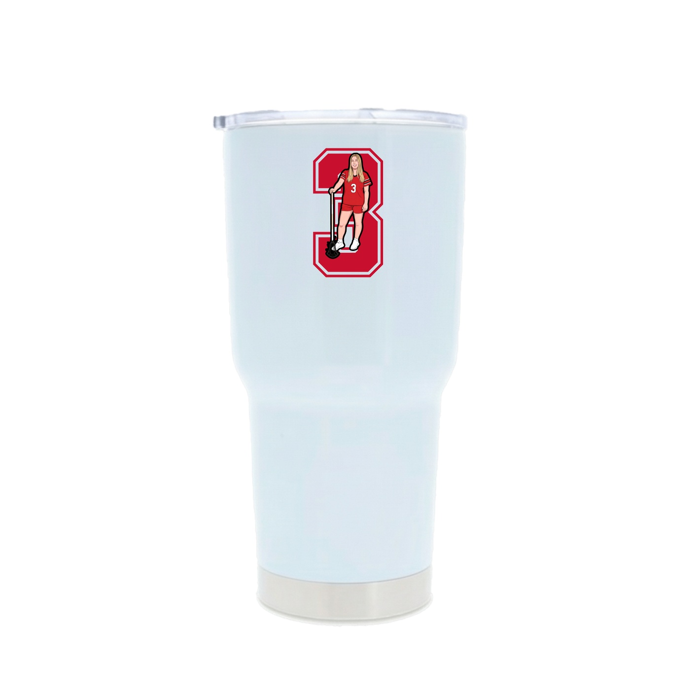 30oz Stainless Steel Tumbler — Number in White