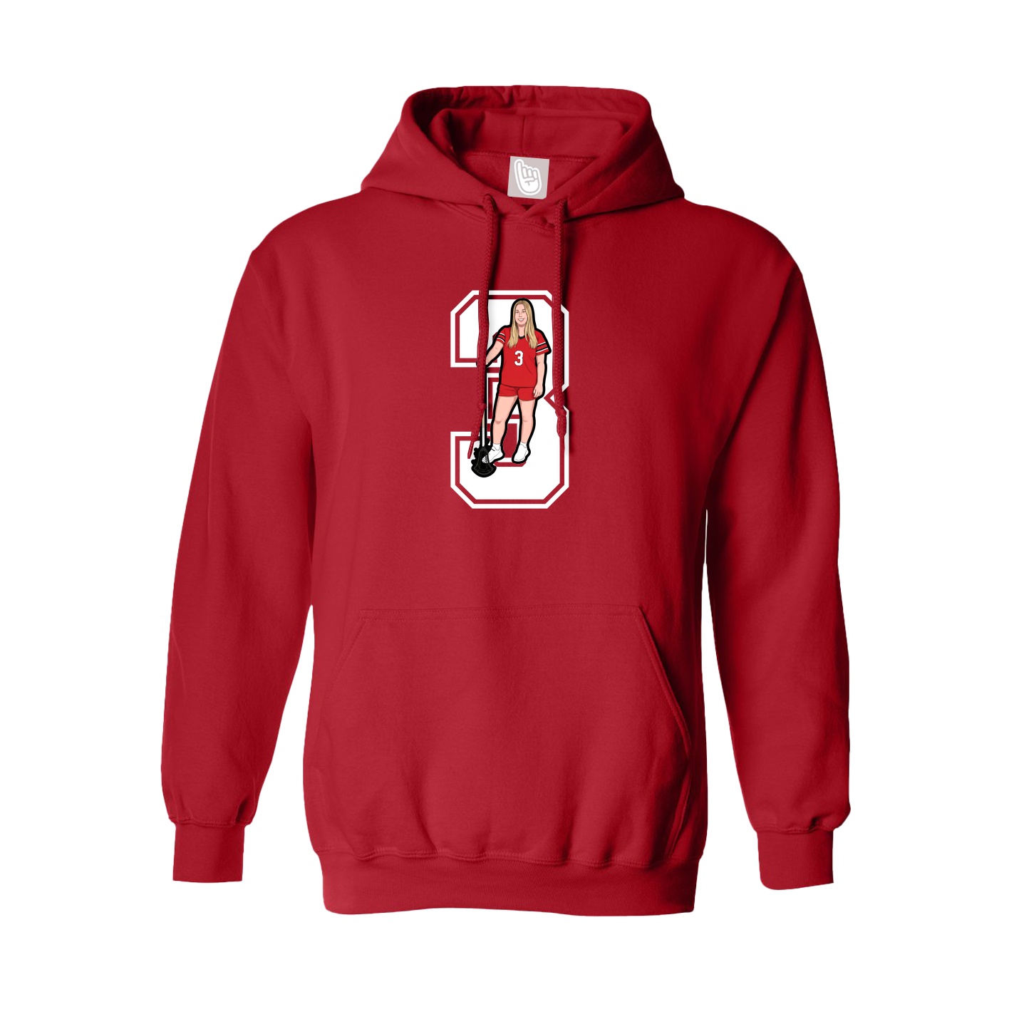 Hoodie — Number in Red