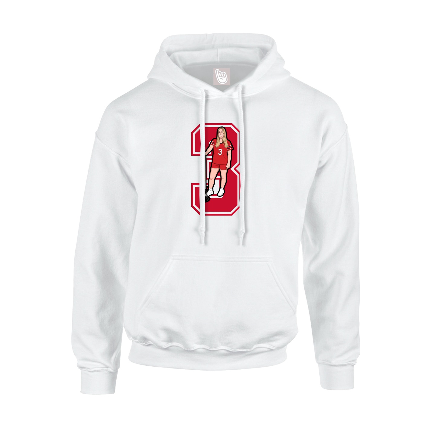 Youth Hoodie — Number in White