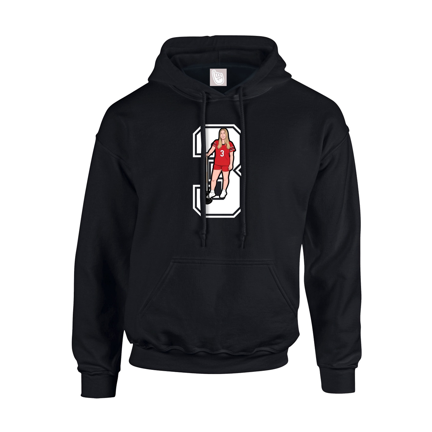 Youth Hoodie — Number in Black
