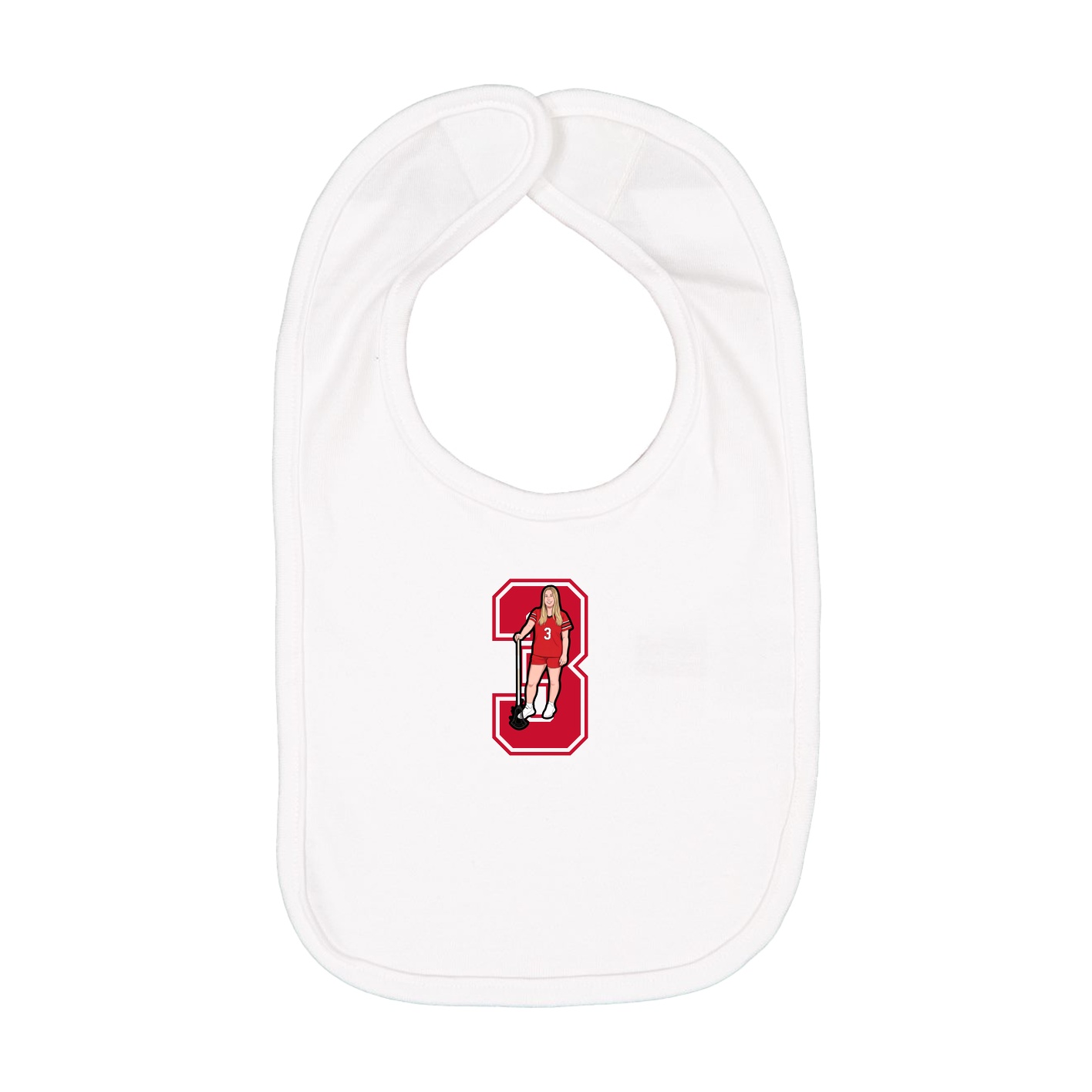 Infant Bib — Number in White