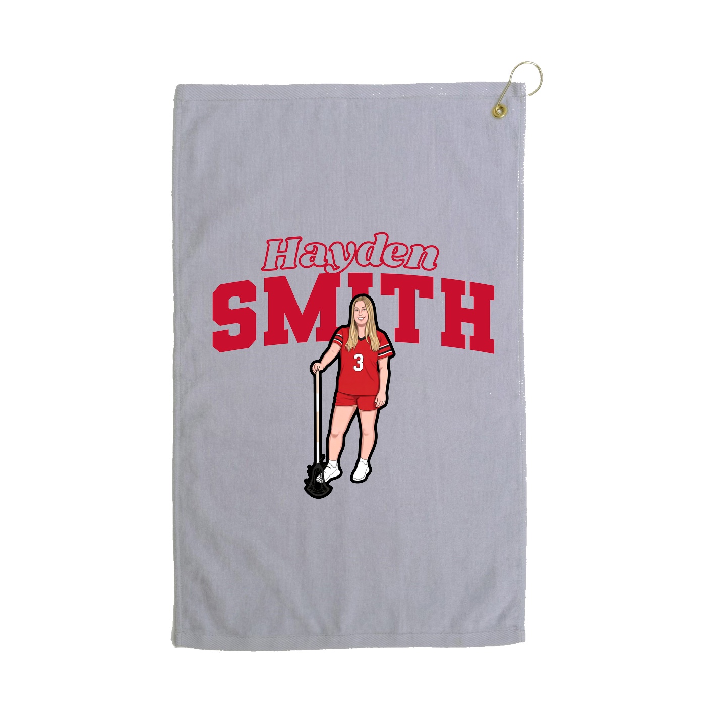 Golf Towel — Name Arch in Grey