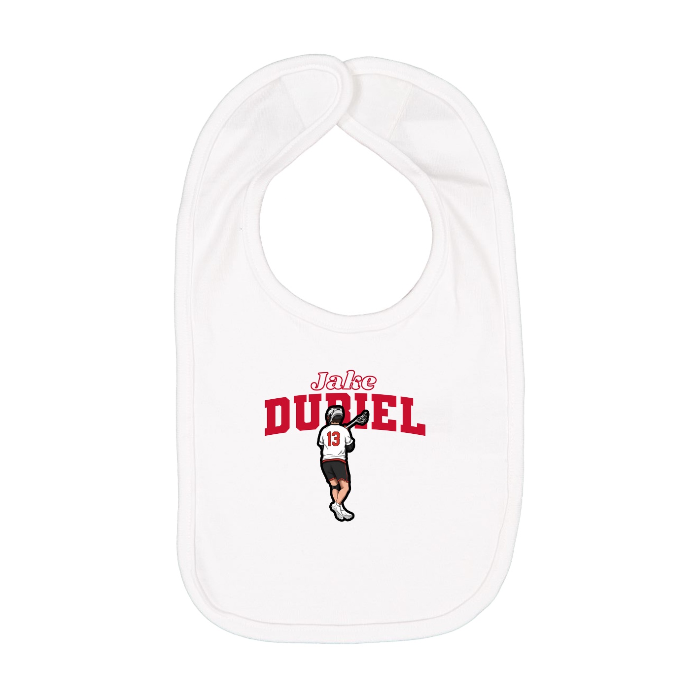 Infant Bib — Name Arch in White