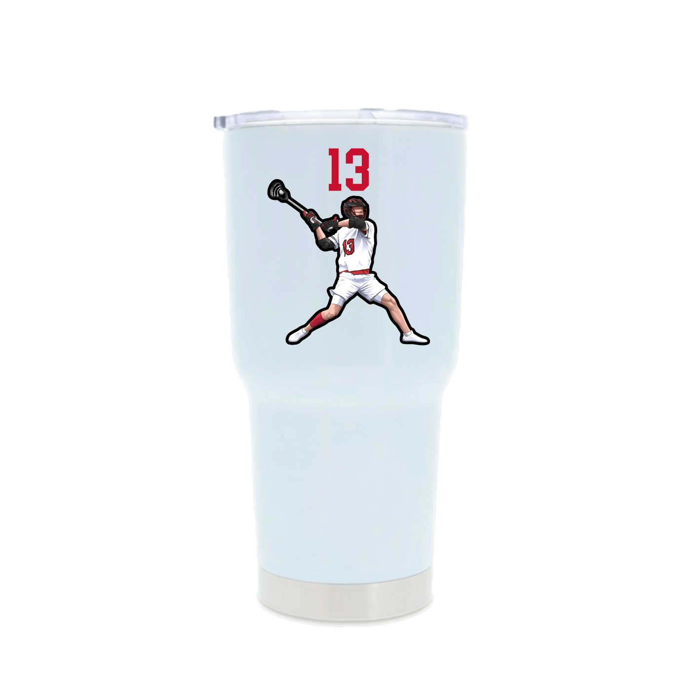 30oz Stainless Steel Tumbler — Number Top in White