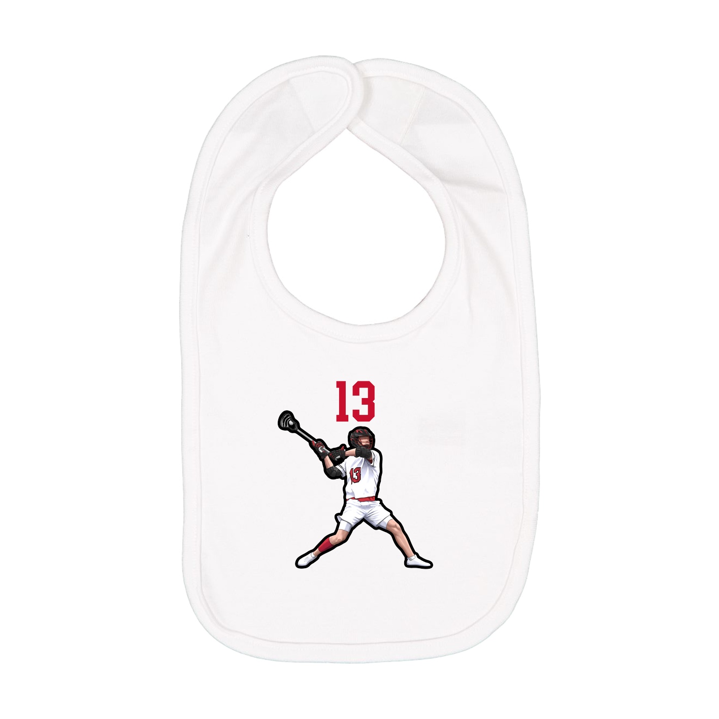 Infant Bib — Number Top in White