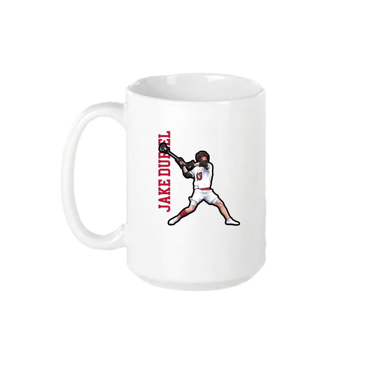 15oz Coffee Mug — Name Vertical in White