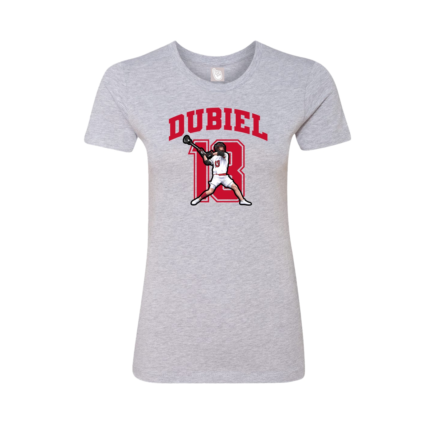 Fitted Women's Tee — Number in Grey