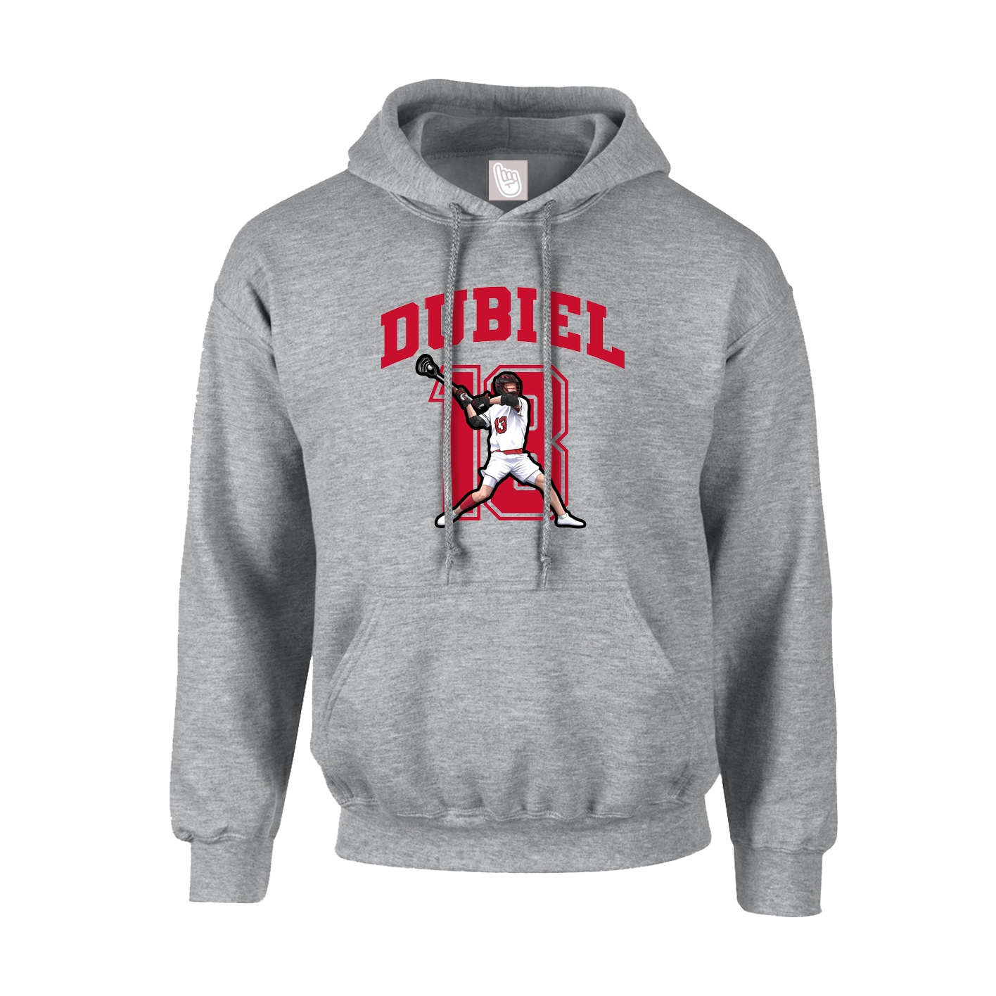 Hoodie — Number in Grey