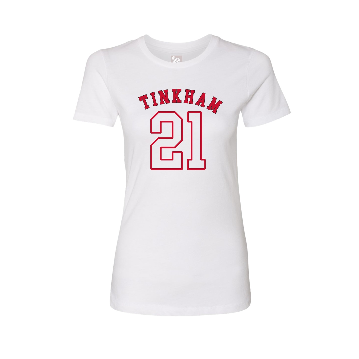 Fitted Women's Tee — Shirsey Arch in White