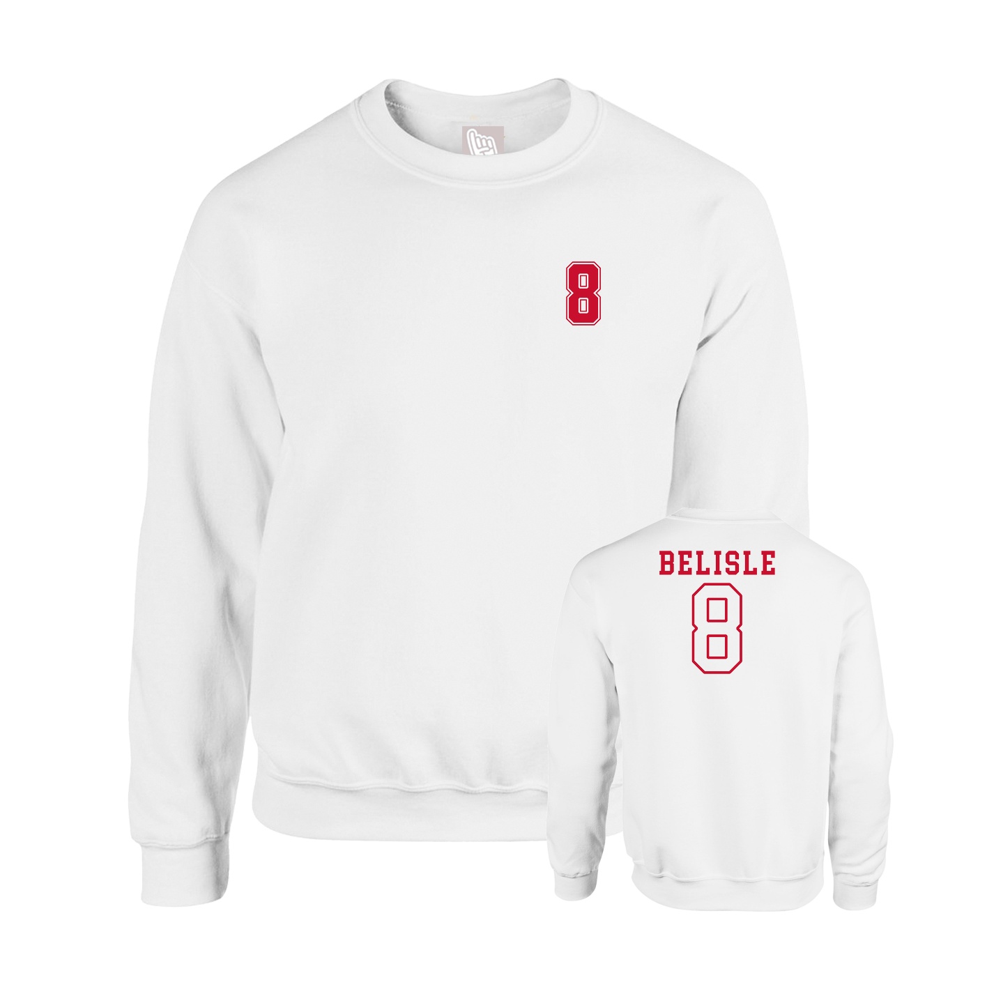 Fleece Crew — Chest Back in White