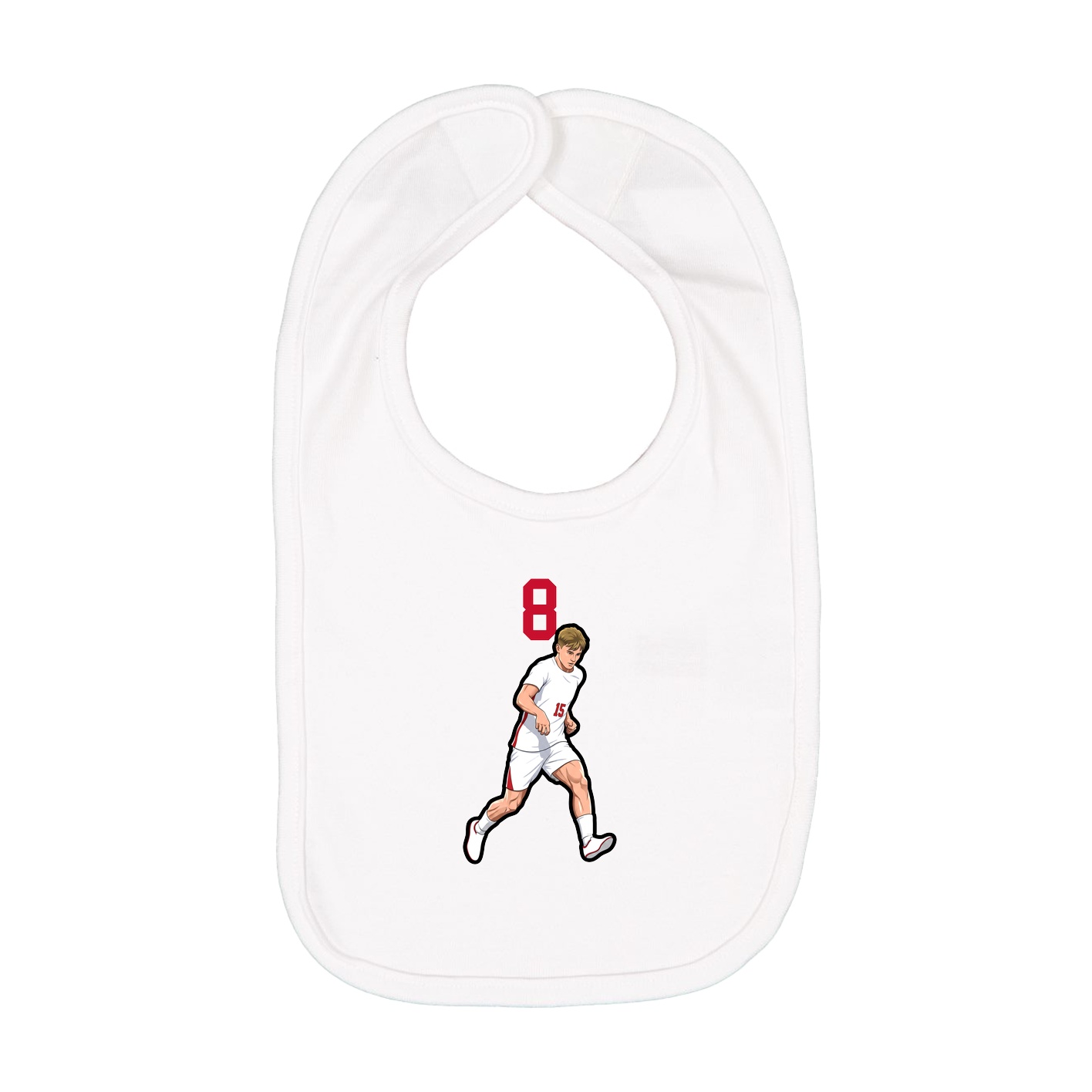 Infant Bib — Number Top in White