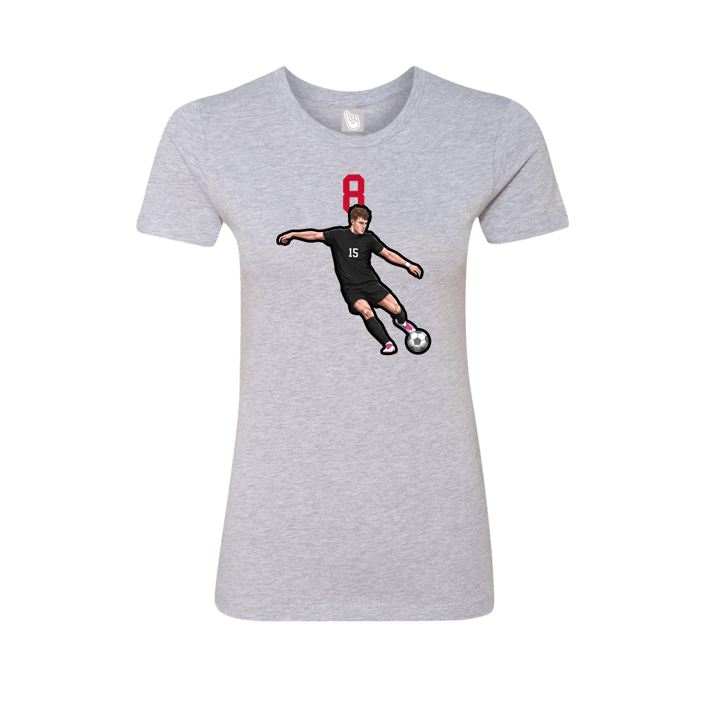 Fitted Women's Tee — Number Top in Grey