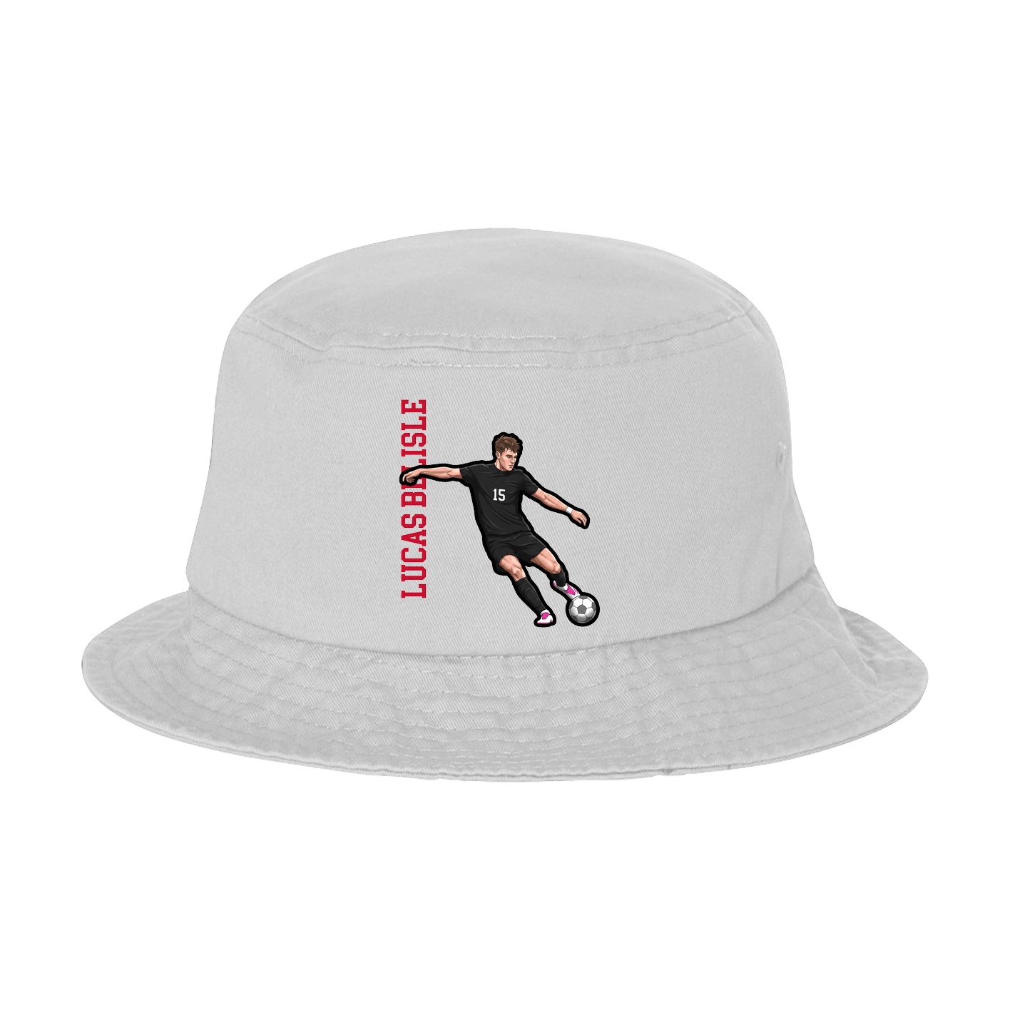 Bucket Cap — Name Vertical in White