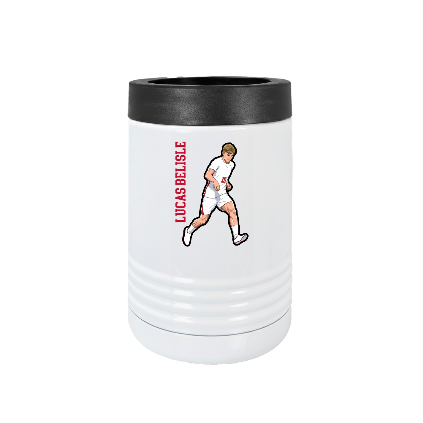 Beverage Holder — Name Vertical in White