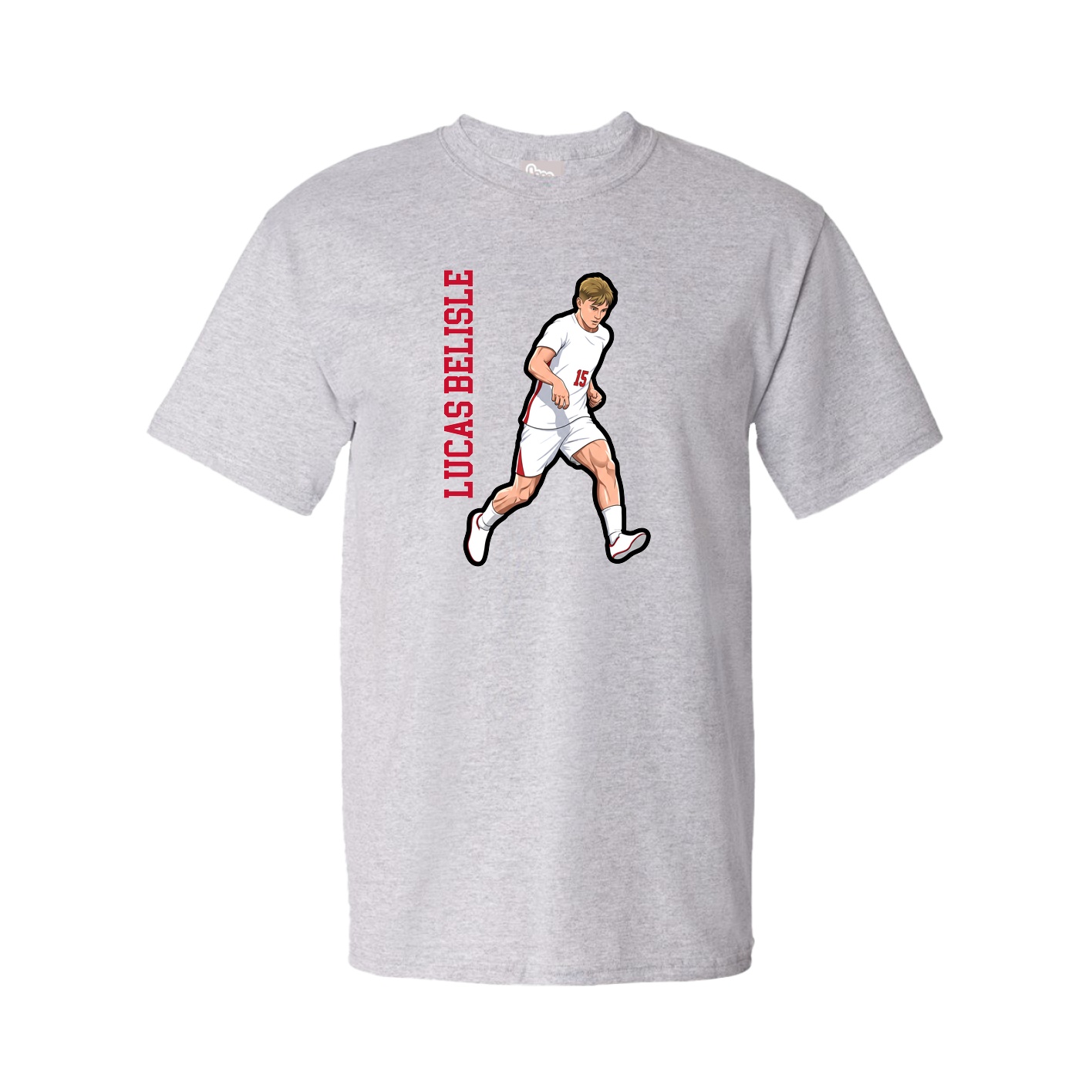 Tee — Name Vertical in Grey