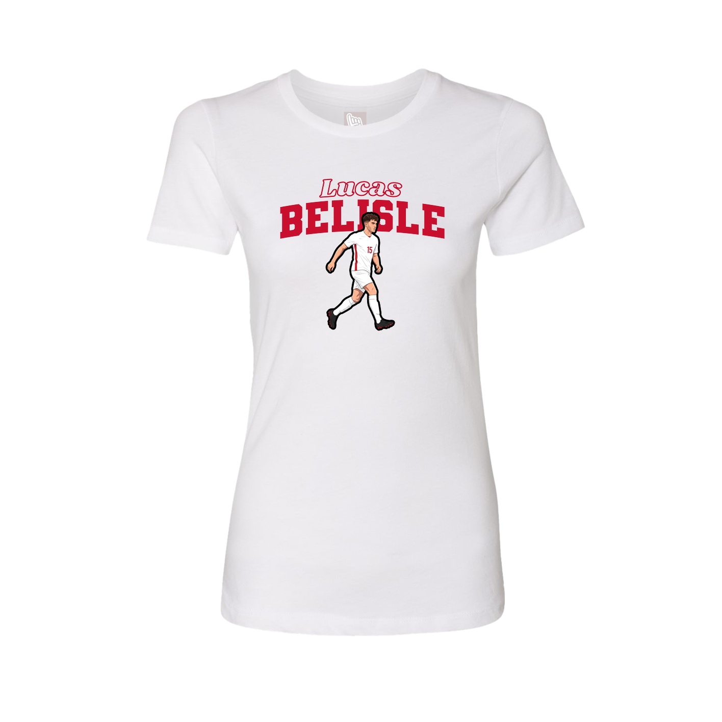 Fitted Women's Tee — Name Arch in White