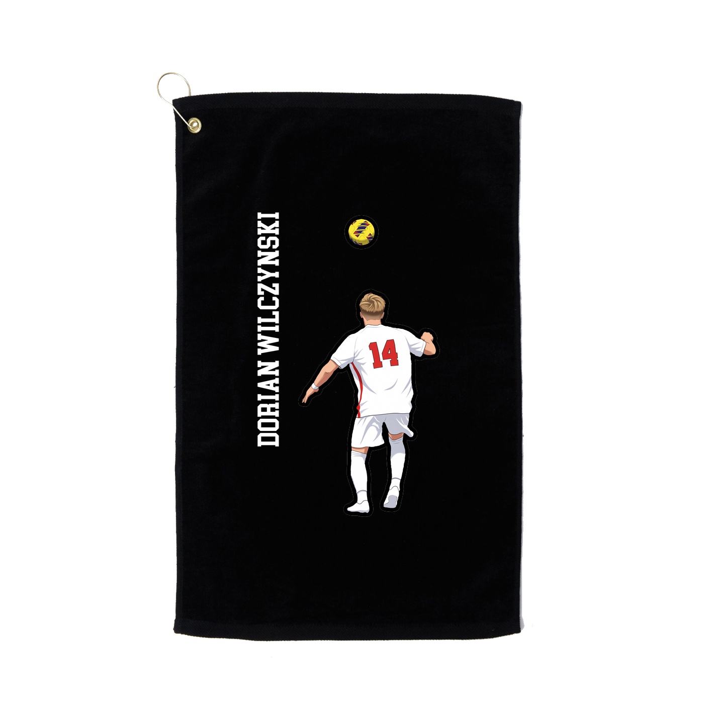 Golf Towel — Name Vertical in Black