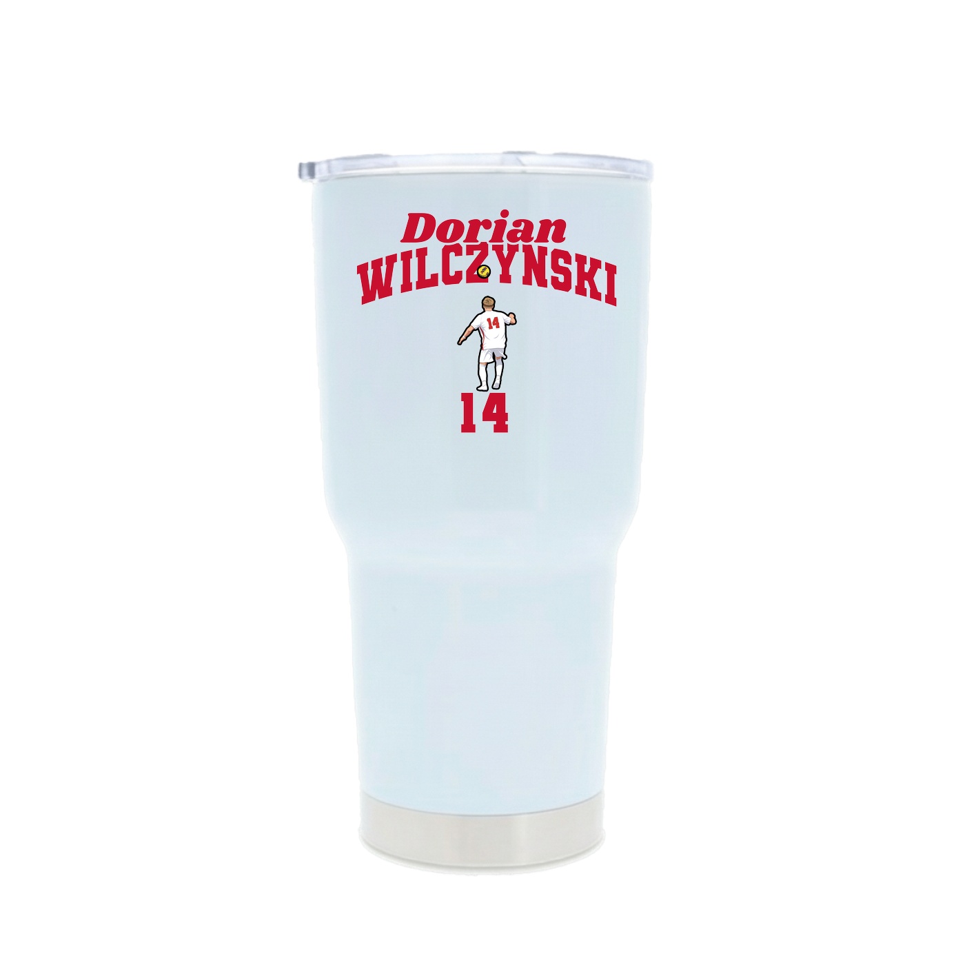 30oz Stainless Steel Tumbler — Signature Arch in White