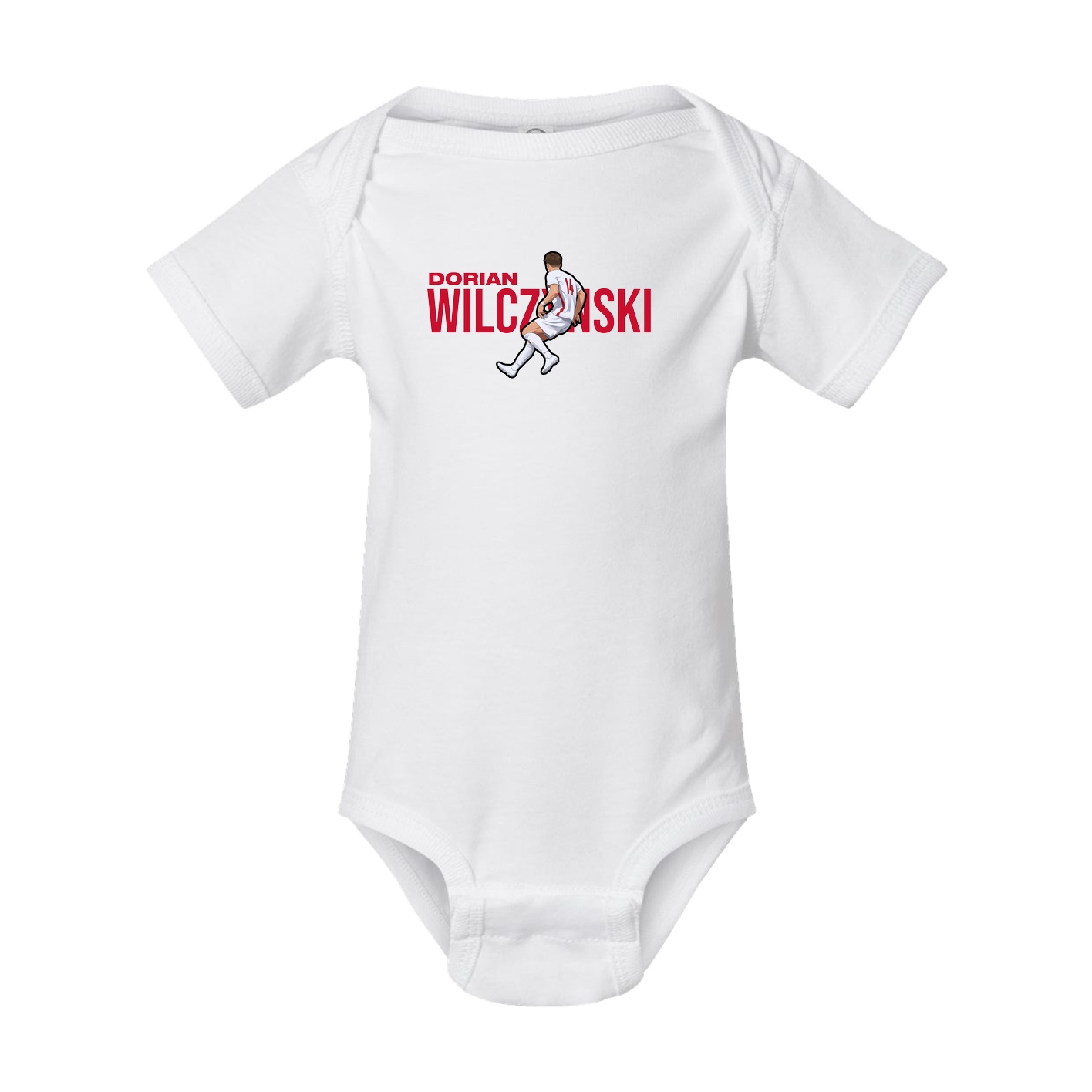 Baby Onesie — Player Name in White