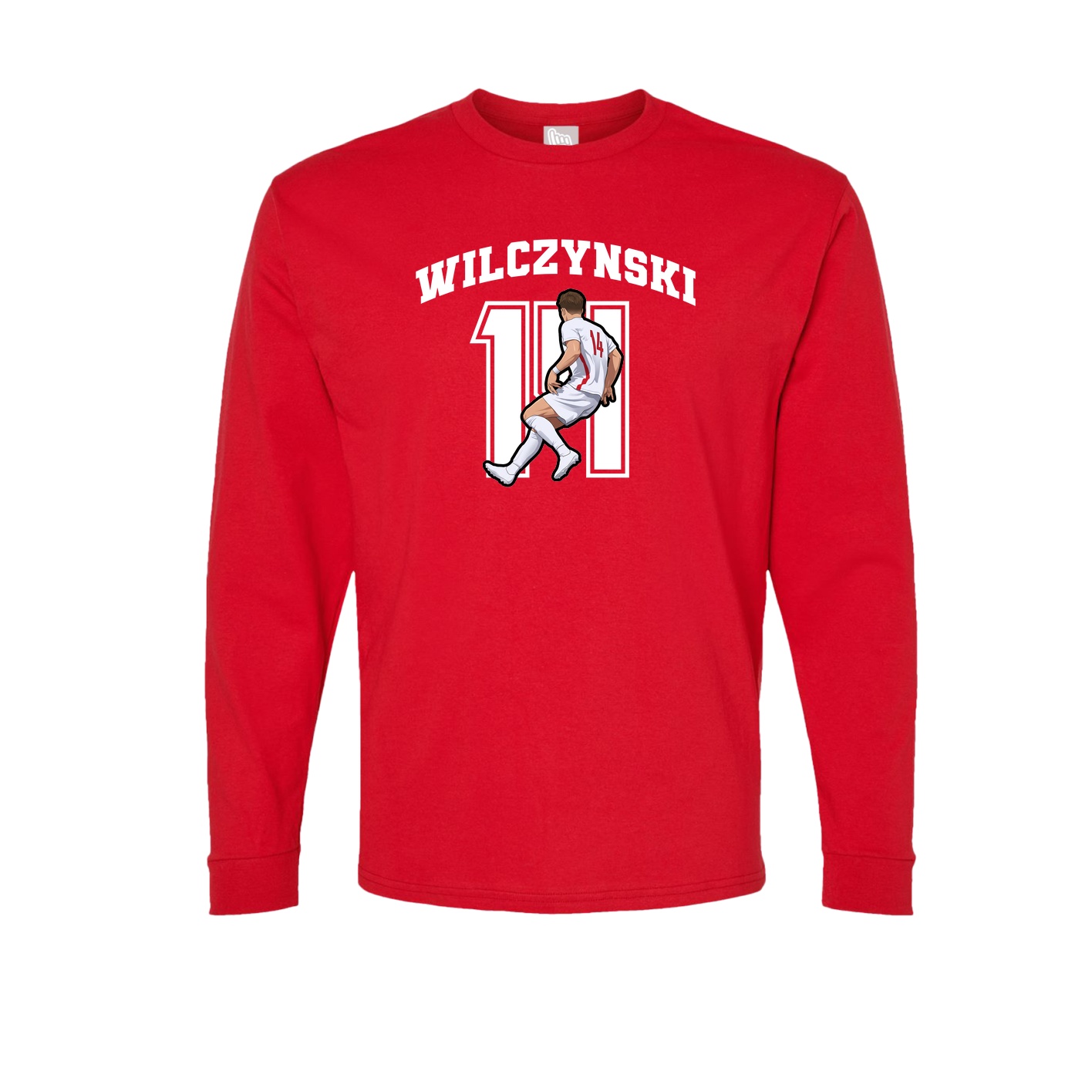 Long Sleeve Tee — Number in Red