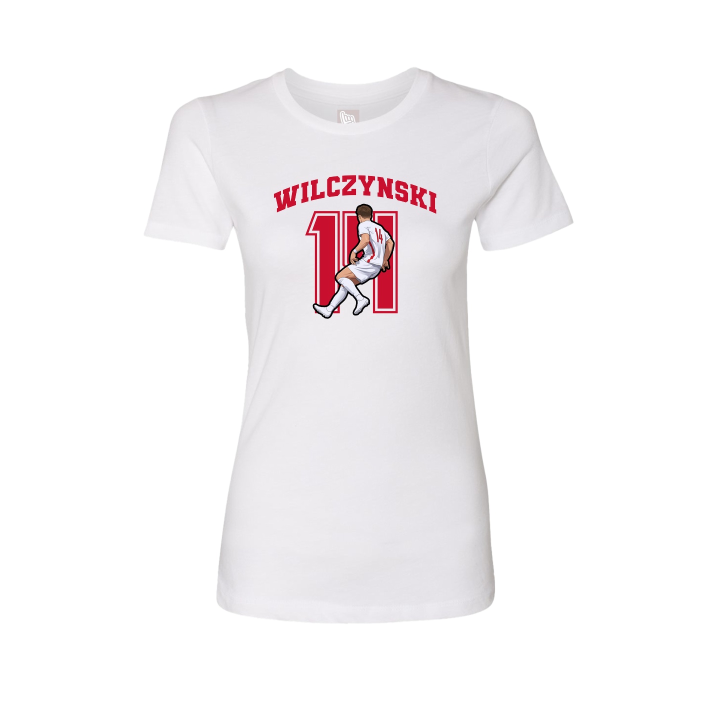 Fitted Women's Tee — Number in White