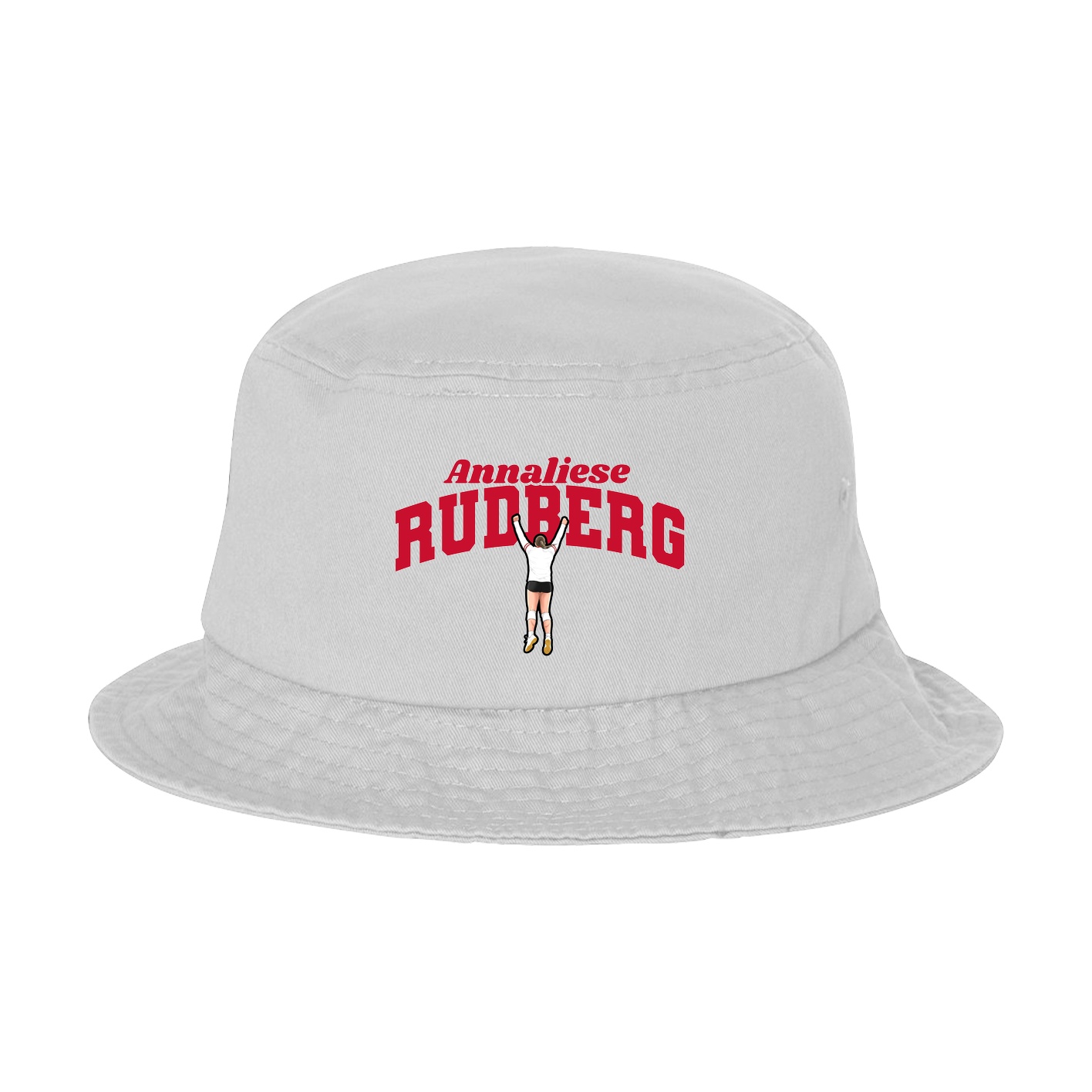 Bucket Cap — Signature Arch in White