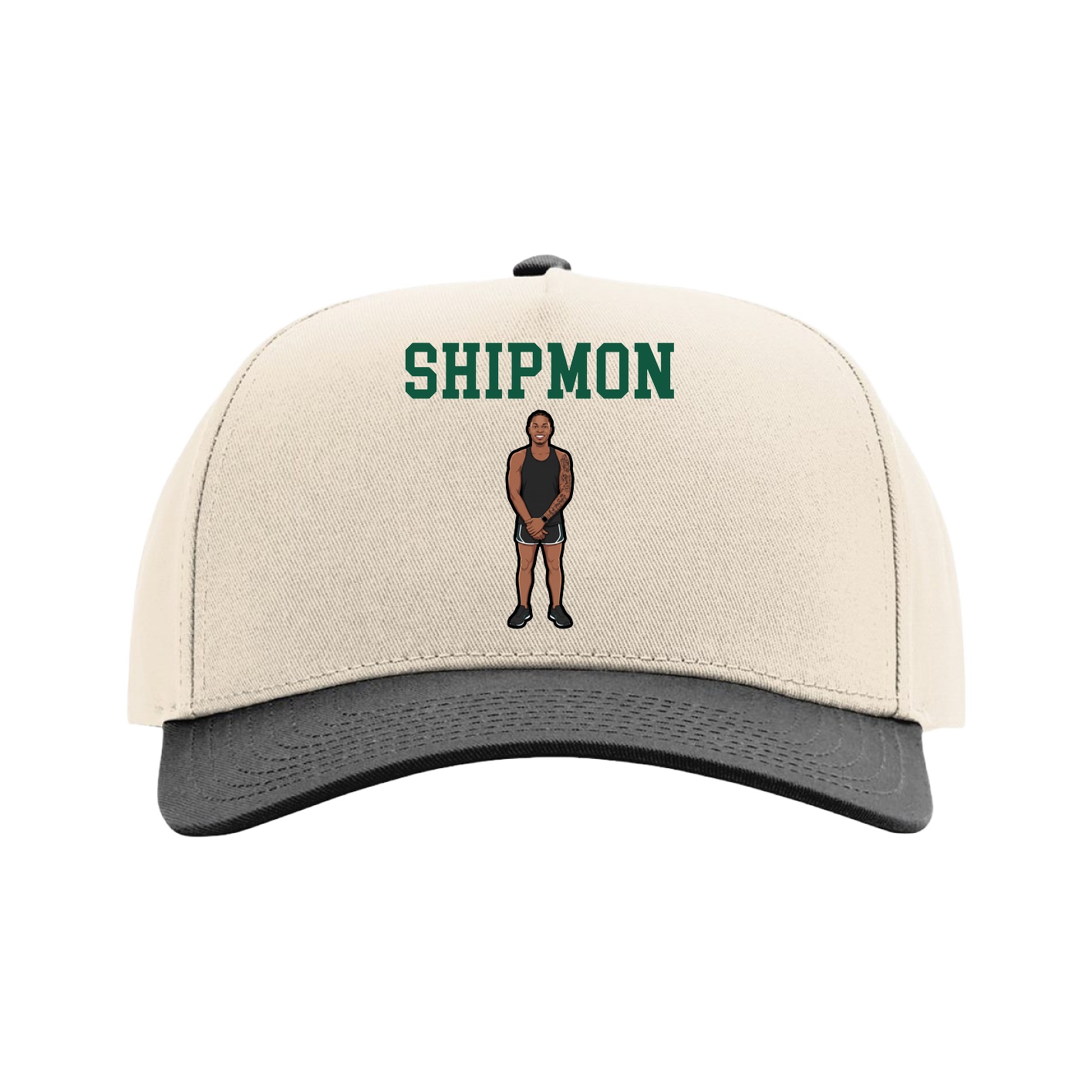 Full Fabric Five-Panel Champ Cap — Shirsey in Cream/Black
