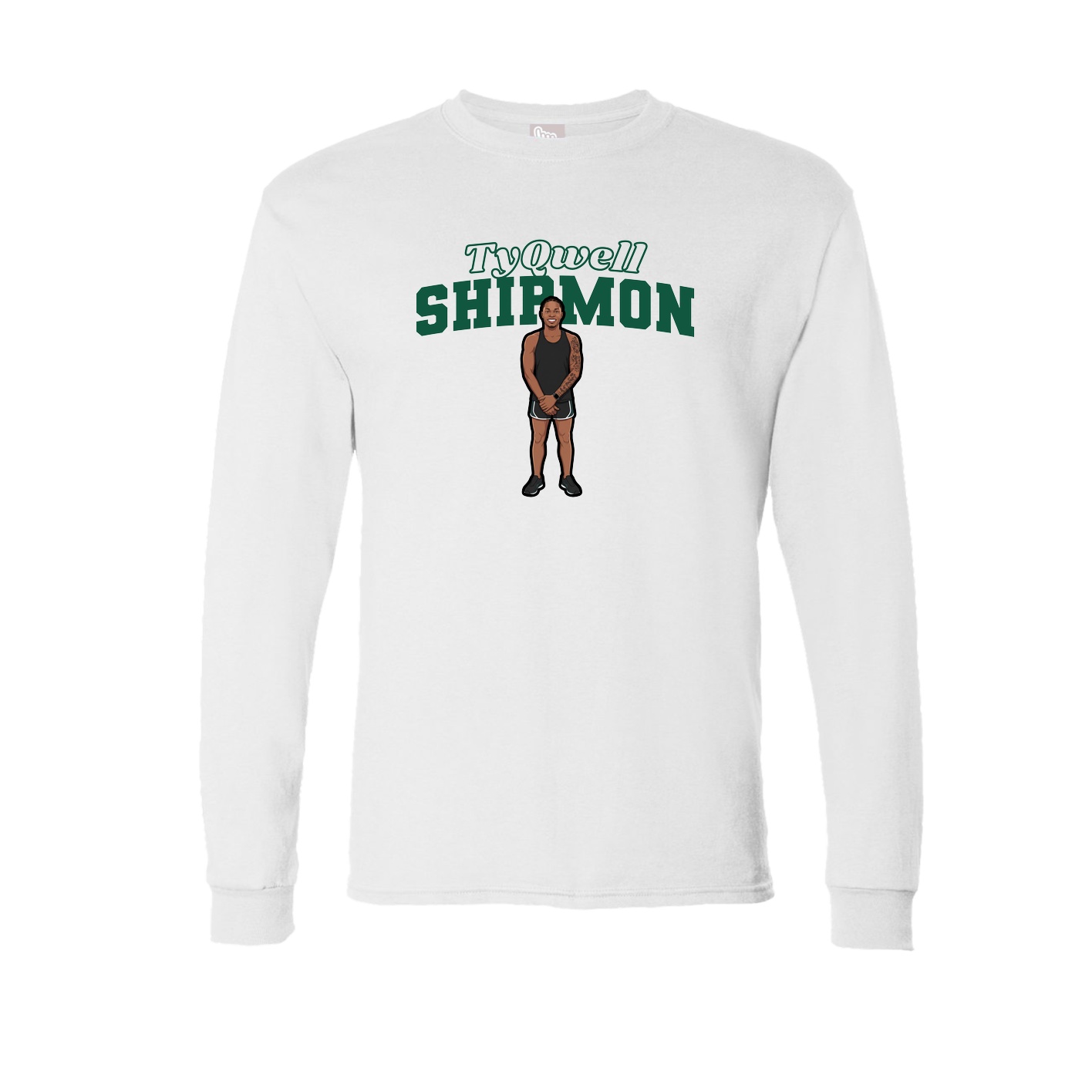 Long Sleeve Tee — Name Arch in White